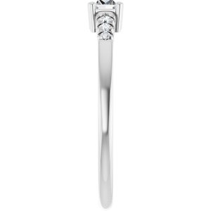 Platinum 4x2.5 mm Straight Baguette Ring Mounting – image 7
