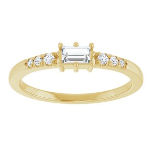 14K Yellow Gold 4x2.5 mm Straight Baguette Ring Mounting – image 5