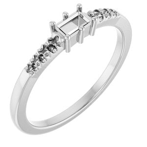 Platinum 4x2.5 mm Straight Baguette Ring Mounting – image 2