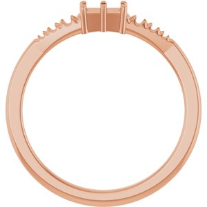18K Rose Gold 4x2.5 mm Straight Baguette Ring Mounting – image 4