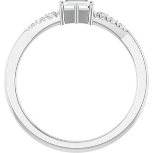 Platinum 4x2.5 mm Straight Baguette Ring Mounting – image 3