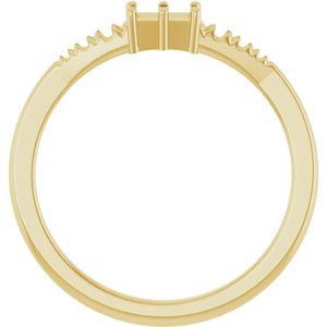 14K Yellow Gold 4x2.5 mm Straight Baguette Ring Mounting – image 4