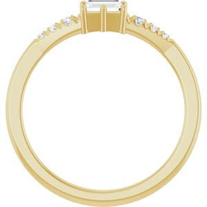 14K Yellow Gold 4x2.5 mm Straight Baguette Ring Mounting – image 3