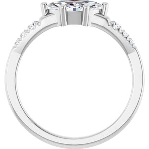 14K X1 White Gold 8.5x4.5 mm Marquise Ring Mounting – image 3