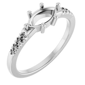 14K X1 White Gold 8.5x4.5 mm Marquise Ring Mounting – image 2