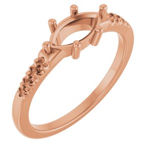 18K Rose Gold 8.5x4.5 mm Marquise Ring Mounting – image 2