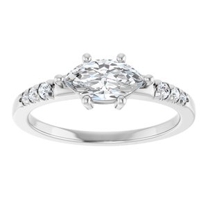 Continuum Sterling Silver 8.5x4.5 mm Marquise Ring Mounting – image 5