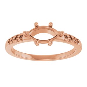 18K Rose Gold 8.5x4.5 mm Marquise Ring Mounting – image 6