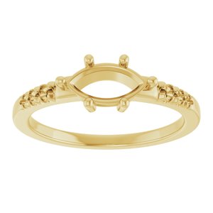 18K Yellow Gold 8.5x4.5 mm Marquise Ring Mounting – image 6