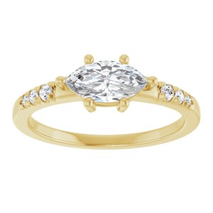10K Yellow Gold 8.5x4.5 mm Marquise Ring Mounting – image 5