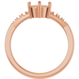 18K Rose Gold 6.5 mm Round Ring Mounting – image 4