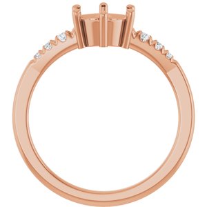 14K Rose Gold 6.5 mm Round 1/8 CTW Natural Diamond Semi-Set Ring – image 4