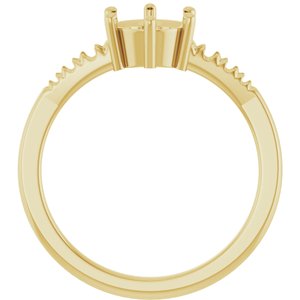 14K Yellow Gold 6.5 mm Round Ring Mounting – image 4