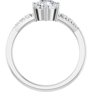 14K White Gold 6.5 mm Round Ring Mounting – image 3