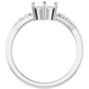 Sterling Silver 6.5 mm Round 1/10 CTW Lab-Grown Diamond Semi-Set Ring – image 4