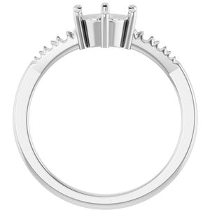 14K X1 White Gold 6.5 mm Round Ring Mounting – image 4