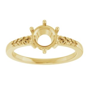 10K Yellow Gold 6.5 mm Round Ring Mounting – image 6