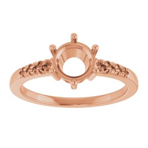 10K Rose Gold 6.5 mm Round Ring Mounting – image 6