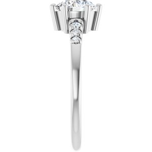 10K White Gold 6.5 mm Round Ring Mounting – image 7