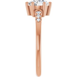 14K Rose Gold 6.5 mm Round 1/8 CTW Natural Diamond Semi-Set Ring – image 7