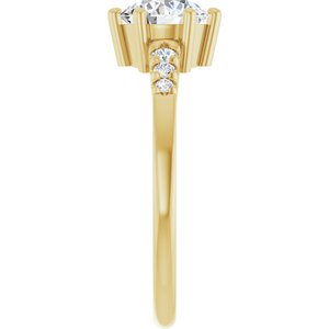 14K Yellow Gold 6.5 mm Round 1/10 CTW Lab-Grown Diamond Semi-Set Ring – image 7