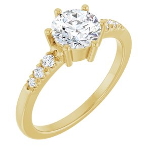 10K Yellow Gold 6.5 mm Round Ring Mounting