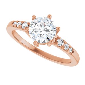 18K Rose Gold 6.5 mm Round Ring Mounting – image 8