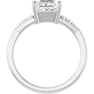 Continuum Sterling Silver 6x6 mm Square Ring Mounting – image 3