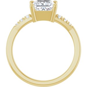 18K Yellow Gold 6x6 mm Square Ring Mounting – image 3