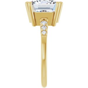 14K Yellow Gold 11x9 mm Emerald Ring Mounting – image 7