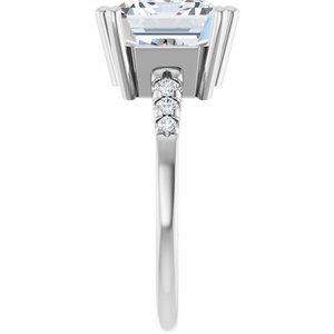 Continuum Sterling Silver 11x9 mm Emerald Ring Mounting – image 7