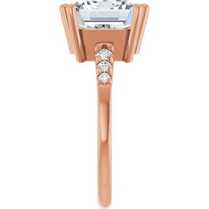 18K Rose Gold 11x9 mm Emerald Ring Mounting – image 7