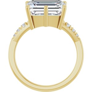 18K Yellow Gold 11x9 mm Emerald Ring Mounting – image 3
