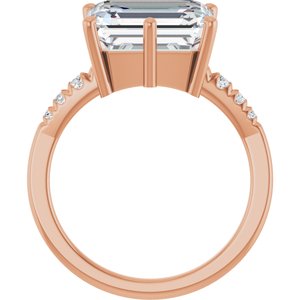 18K Rose Gold 11x9 mm Emerald Ring Mounting – image 3