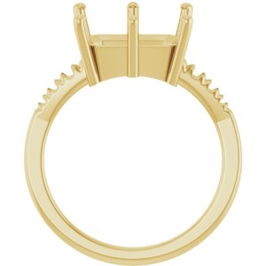 14K Yellow Gold 11x9 mm Emerald Ring Mounting – image 4