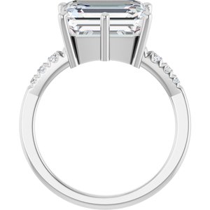 Sterling Silver 11x9 mm Emerald Ring Mounting – image 3