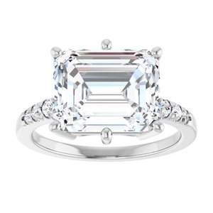 Sterling Silver 11x9 mm Emerald Ring Mounting – image 5
