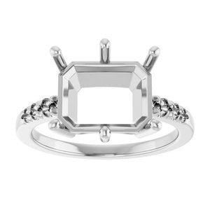 Sterling Silver 11x9 mm Emerald Ring Mounting – image 6