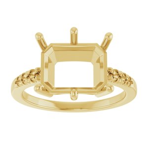 14K Yellow Gold 11x9 mm Emerald Ring Mounting – image 6
