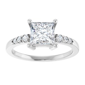 Platinum 6x6 mm Square Ring Mounting – image 5