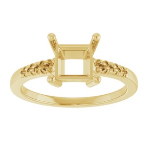 14K Yellow Gold 6x6 mm Square Ring Mounting – image 6