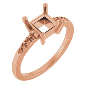 10K Rose Gold 6x6 mm Square Ring Mounting – image 2