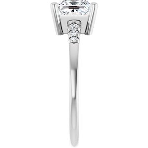 10K White Gold 6x6 mm Square Ring Mounting – image 7