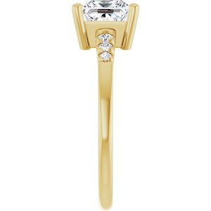 18K Yellow Gold 6x6 mm Square Ring Mounting – image 7