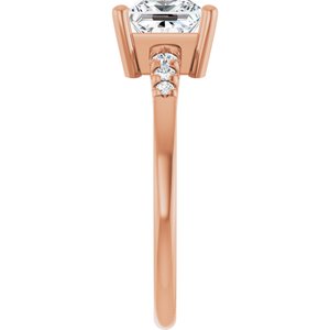 10K Rose Gold 6x6 mm Square Ring Mounting – image 7
