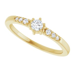 10K Yellow Gold 3.2 mm Round Ring Mounting – image 8