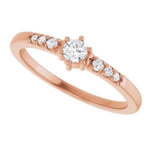 10K Rose Gold 3.2 mm Round Ring Mounting – image 8