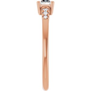 14K Rose Gold 5x3 mm Straight Baguette Ring Mounting – image 7