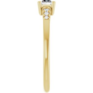 18K Yellow Gold 5x3 mm Straight Baguette Ring Mounting – image 7