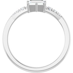 Sterling Silver 5x3 mm Straight Baguette Ring Mounting – image 3
